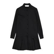 Elegante Mini Jurk met Knoopsluiting Blanca Vita , Black , Dames