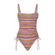 Seashell Drawstring Monokini Swimsuit Me-Fui , Multicolor , Dames