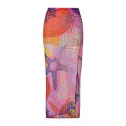 Doorschijnende Tule Midi Rok Zeesterprint Me-Fui , Multicolor , Dames