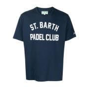 Logo-Print Katoenen T-Shirt MC2 Saint Barth , Blue , Heren