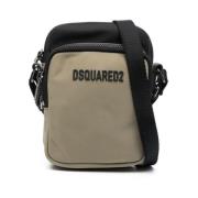 Logo Crossbody Tas Beige/Zwart Dsquared2 , Beige , Heren