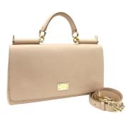 Pre-owned Leather handbags Dolce & Gabbana Pre-owned , Beige , Dames