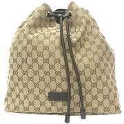 Pre-owned Canvas backpacks Gucci Vintage , Beige , Unisex