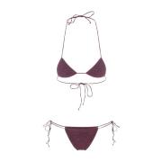 Paarse Lurex Driehoek Bikini Set Oseree , Purple , Dames