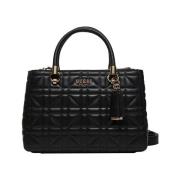 Elegante Zwarte Schoudertas met Gouden Details Guess , Black , Dames