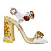 Multicolor Steen Sandaal met Juweelband Dolce & Gabbana , White , Dame...