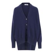 Kasjmier V-hals Cardigan Blauw Italië Jil Sander , Blue , Dames