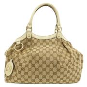 Pre-owned Canvas gucci-bags Gucci Vintage , Beige , Dames