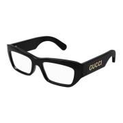 Zwarte Transparante Gg1297O Bril Gucci , Black , Heren