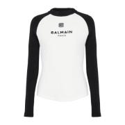 Retro PB bouclette jersey trui Balmain , White , Dames