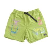 Grafische Strand Boxer Shorts Obey , Green , Heren