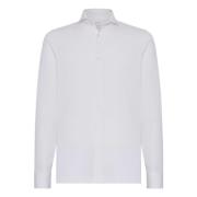 Slim Fit Polo Shirt in Filo Di Scozia Pique Boggi Milano , White , Her...