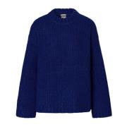 Bio Wol Crewneck Sweater Massimo Alba , Blue , Heren