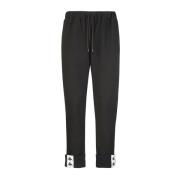 Gestructureerde Piquet Sweatpants met Tape Detail Kappa , Black , Here...