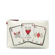 Pre-owned Leather clutches Fendi Vintage , White , Dames