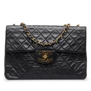 Pre-owned Leather chanel-bags Chanel Vintage , Black , Dames