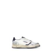 Witte Leren Sneakers met Contrasterende Details Autry , White , Dames