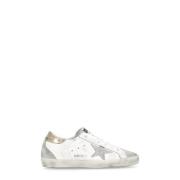 Witte Leren Sneakers met Suède Accenten Golden Goose , White , Dames