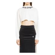 Logo Cropped Tee LS Off White Palm Angels , White , Dames