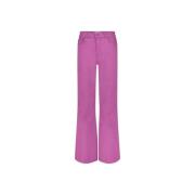 Geborduurde Hart Wijde Denim Broek Fabienne Chapot , Purple , Dames