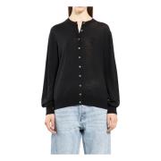 Klassieke Cardigan met Reliëf Logo Alexander Wang , Black , Dames