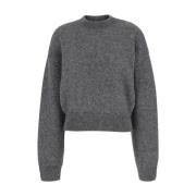 Grijze Crewneck Sweater met Jacquard Logo Jacquemus , Gray , Dames