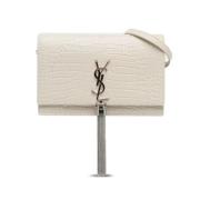 Pre-owned Leather crossbody-bags Yves Saint Laurent Vintage , White , ...