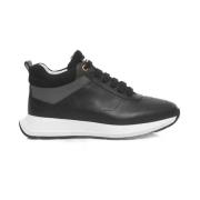 Zwarte Leren Platform Sneakers Front Logo Cerruti 1881 , Black , Dames