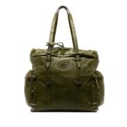 Pre-owned Leather totes Gucci Vintage , Green , Dames