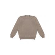 Geribbelde Crew Neck Sweater Bruin La Fileria , Gray , Heren