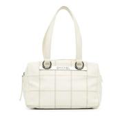 Pre-owned Leather chanel-bags Chanel Vintage , White , Dames