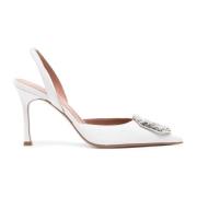 Witte Leren Stiletto Pumps Ss22 Amina Muaddi , White , Dames