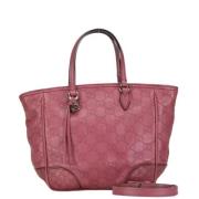 Pre-owned Leather handbags Gucci Vintage , Pink , Dames