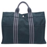 Pre-owned Fabric handbags Hermès Vintage , Blue , Dames