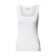 Geribbelde katoenen tanktop Calvin Klein , White , Dames