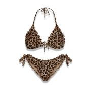 Dierenprint Triangel Bikini Top Gebonden Slip MC2 Saint Barth , Multic...