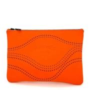 Pre-owned Fabric clutches Hermès Vintage , Orange , Dames