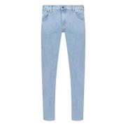 Denim Jeans Blauw Knopen Rits Zakken Calvin Klein , Blue , Heren