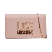 Roze Schoudertas met Gouden Details Love Moschino , Pink , Dames