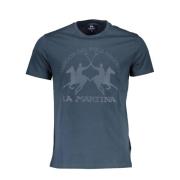 Blauw Logo Tee Korte Mouw Katoen La Martina , Blue , Heren