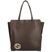 Pre-owned Leather totes Gucci Vintage , Brown , Dames