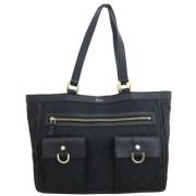 Pre-owned Canvas shoulder-bags Gucci Vintage , Black , Dames