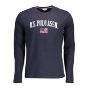 Blauw Bedrukt Katoenen T-shirt Lange Mouwen U.s. Polo Assn. , Blue , H...