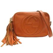 Pre-owned Leather shoulder-bags Gucci Vintage , Orange , Dames