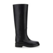 Zwarte kniehoge westernstijl laarzen Casadei , Black , Dames