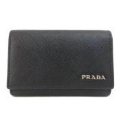 Pre-owned Leather key-holders Prada Vintage , Black , Dames