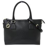 Pre-owned Leather handbags Gucci Vintage , Black , Dames