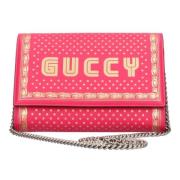 Pre-owned Leather shoulder-bags Gucci Vintage , Pink , Dames