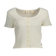 Stijlvolle T-shirt met knoopdetails Levi's , White , Dames