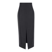 Pinstripe Wol Rok Grijs Alexander McQueen , Gray , Dames